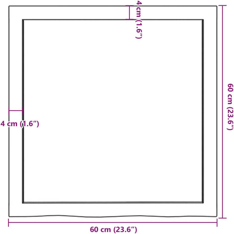 Vonios kambario stalviršis, 60x60x(2–4)cm, medienos masyvas