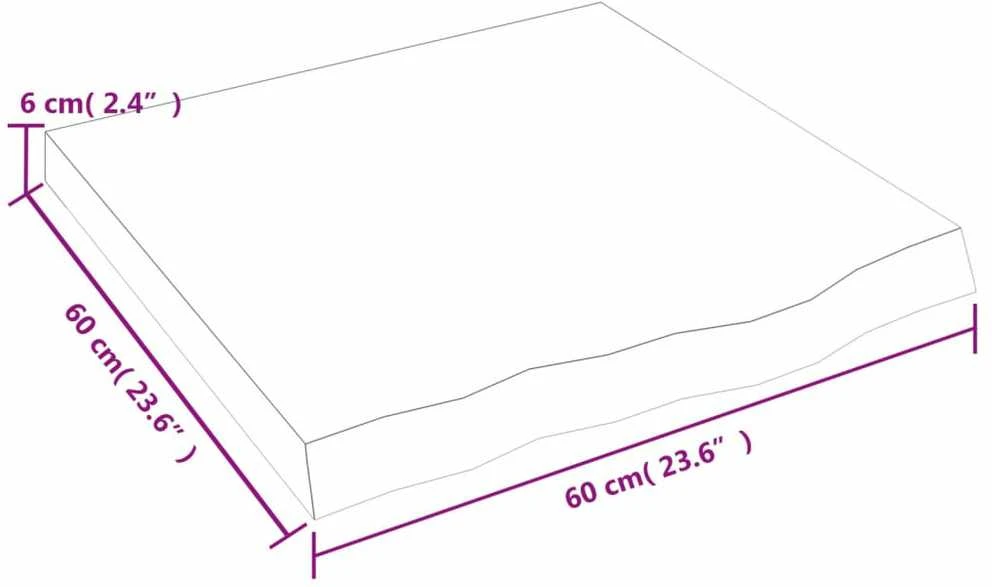 Vonios kambario stalviršis, 60x60x(2–6) cm, medienos masyvas