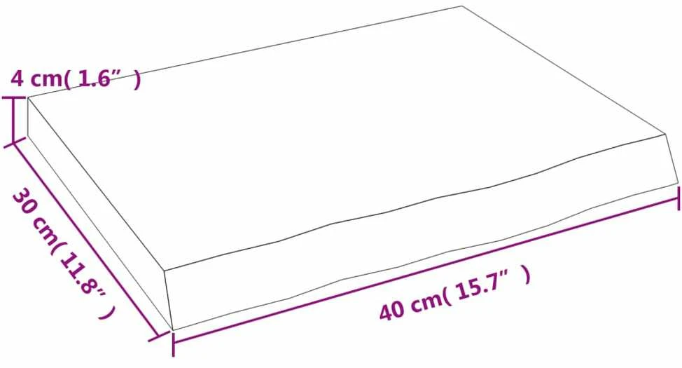 Vonios stalviršis, tamsiai rudas, 40x30x(2-4)cm, mediena
