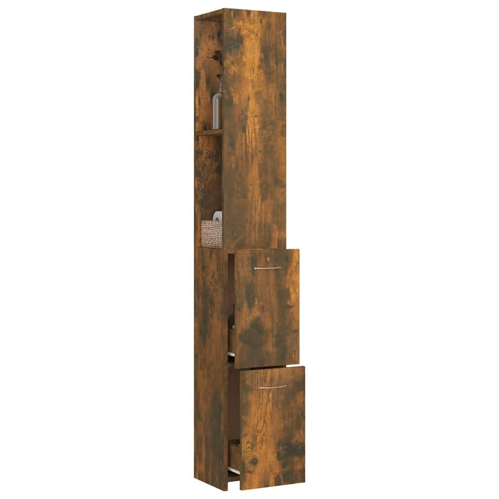Vonios kambario spintelė, dūminio ąžuolo, 25x26,5x170 cm