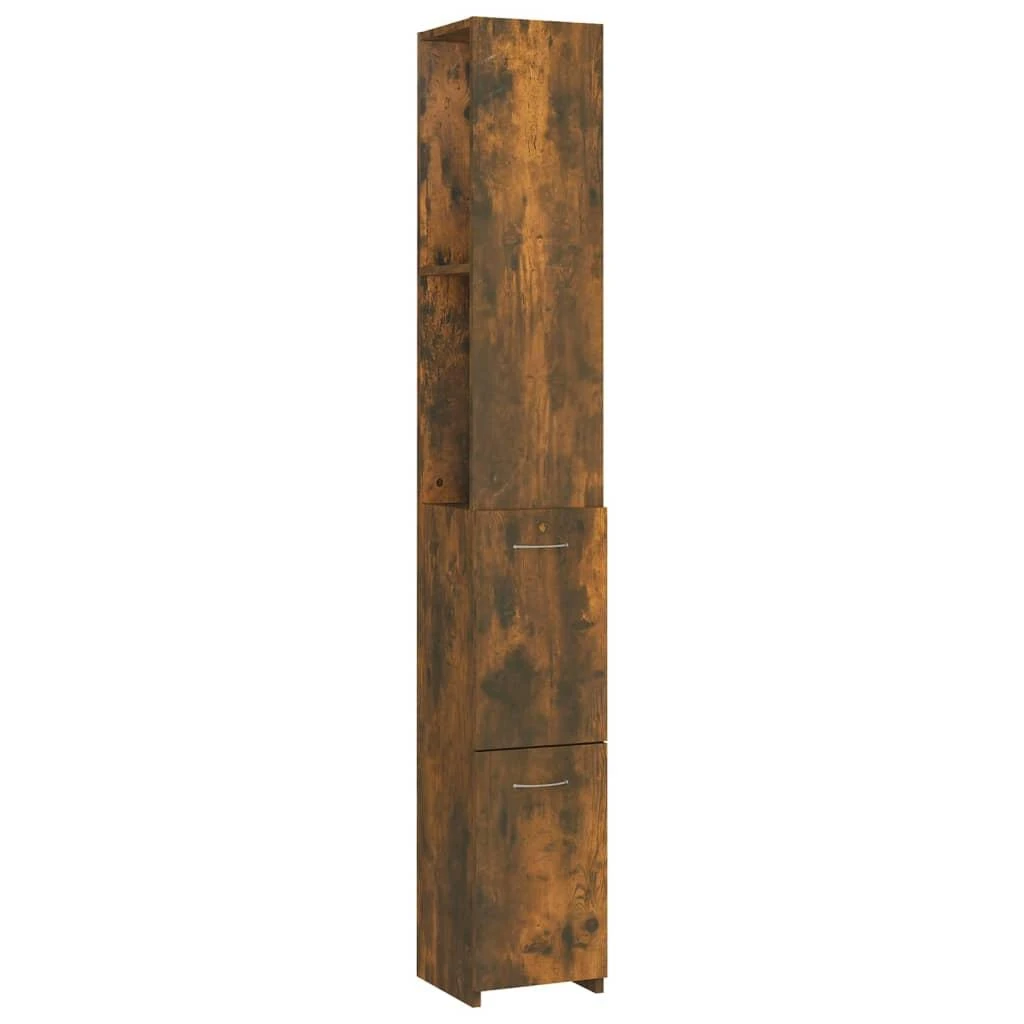 Vonios kambario spintelė, dūminio ąžuolo, 25x26,5x170 cm