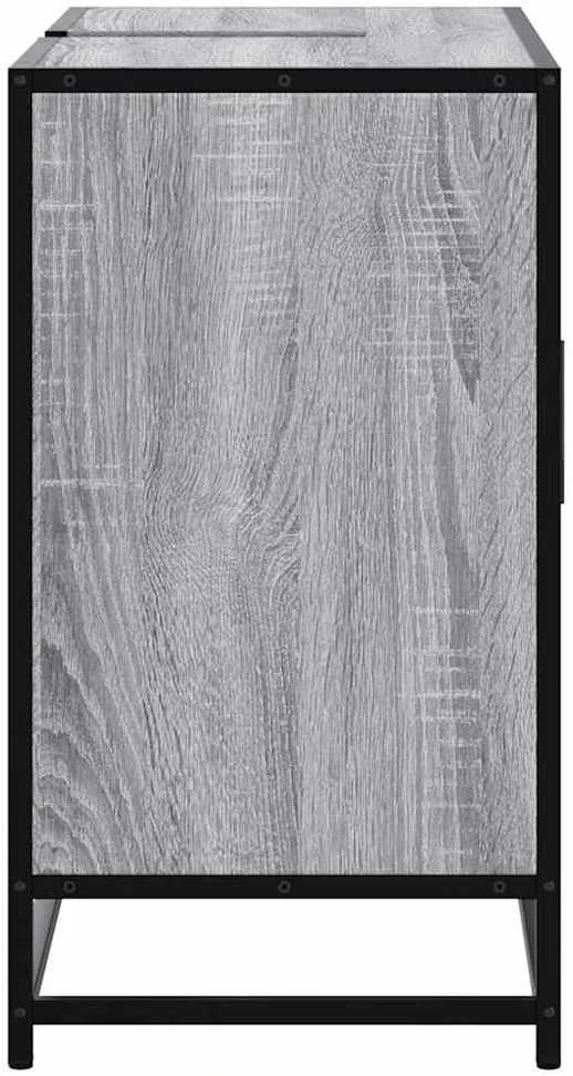 Vonios spintelė praustuvui, pilka ąžuolo, 80x33x60cm, mediena