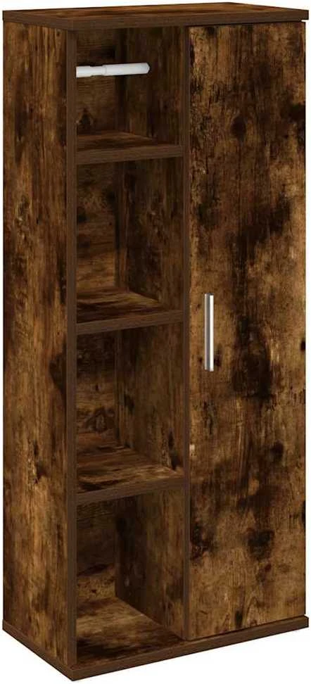 Vonios spintelė su ritinėlių laikikliu, dūminio, 39x22x90cm