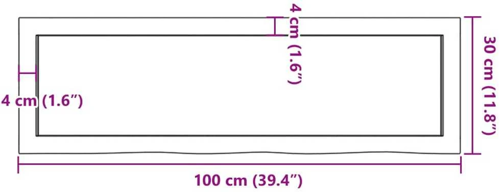 Vonios stalviršis, šviesiai rudas, 100x30x(2-4)cm, mediena