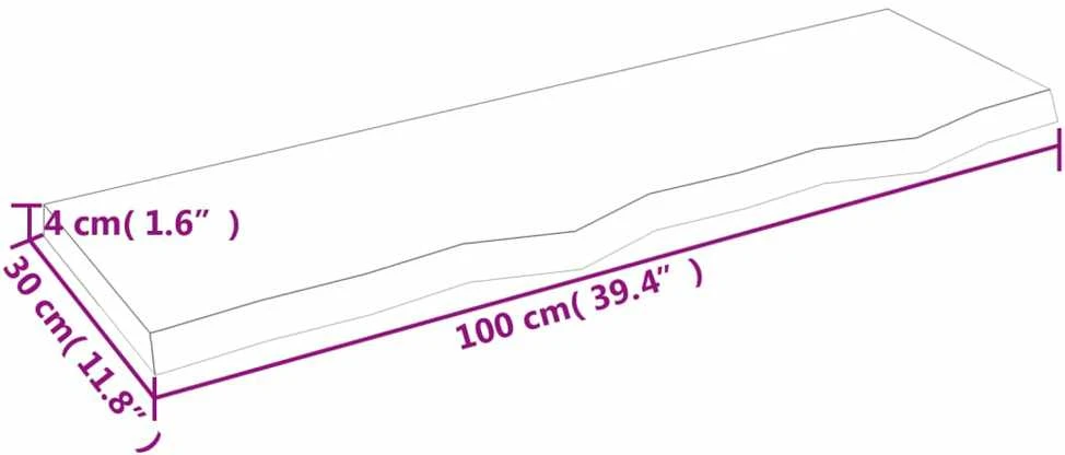 Vonios stalviršis, šviesiai rudas, 100x30x(2-4)cm, mediena