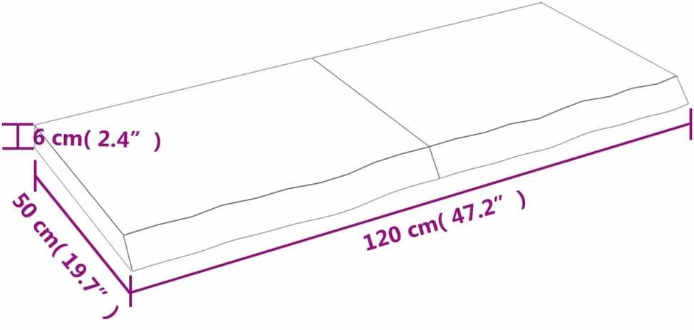 Vonios stalviršis, šviesiai rudas, 120x50x(2-6)cm, mediena