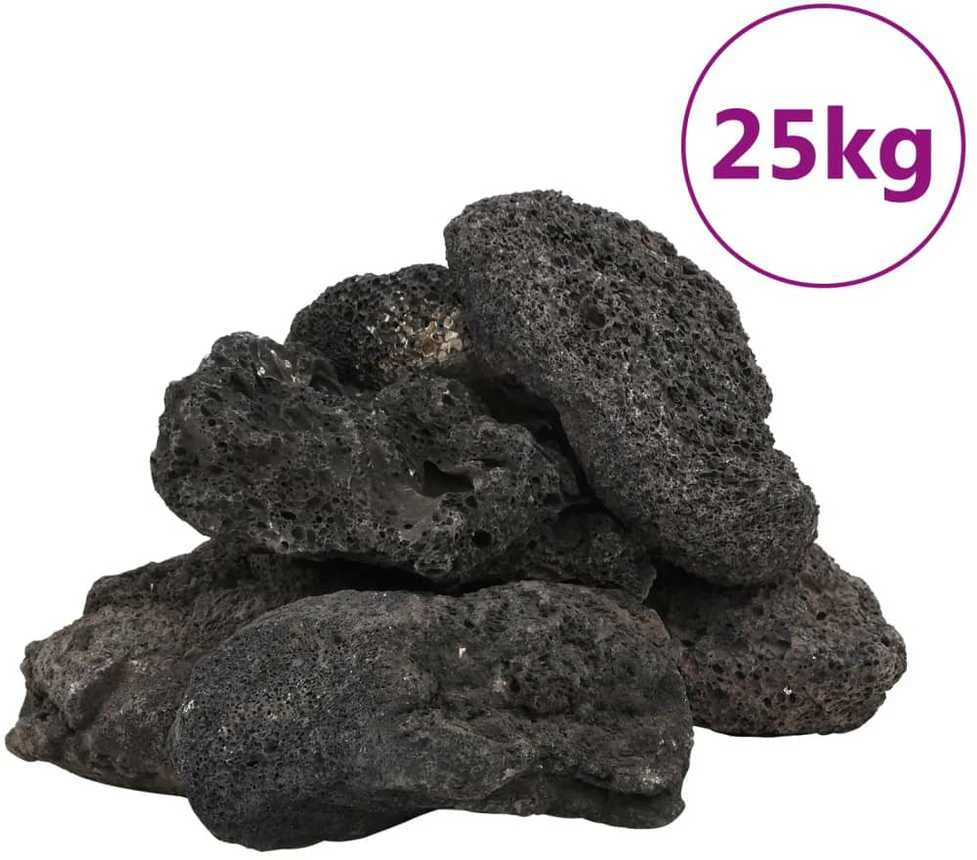 Vulkaninės uolienos, juodos spalvos, 25kg, 10-30cm