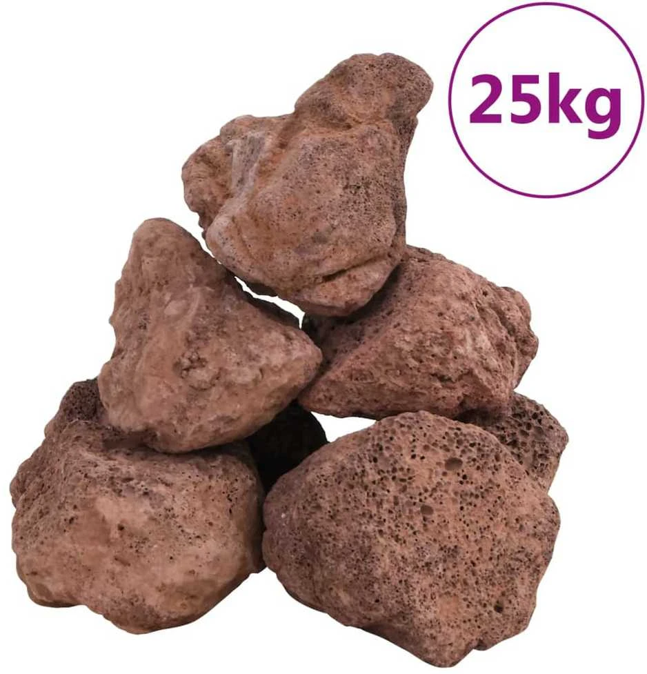 Vulkaninės uolienos, raudonos spalvos, 25 kg, 10-30 cm