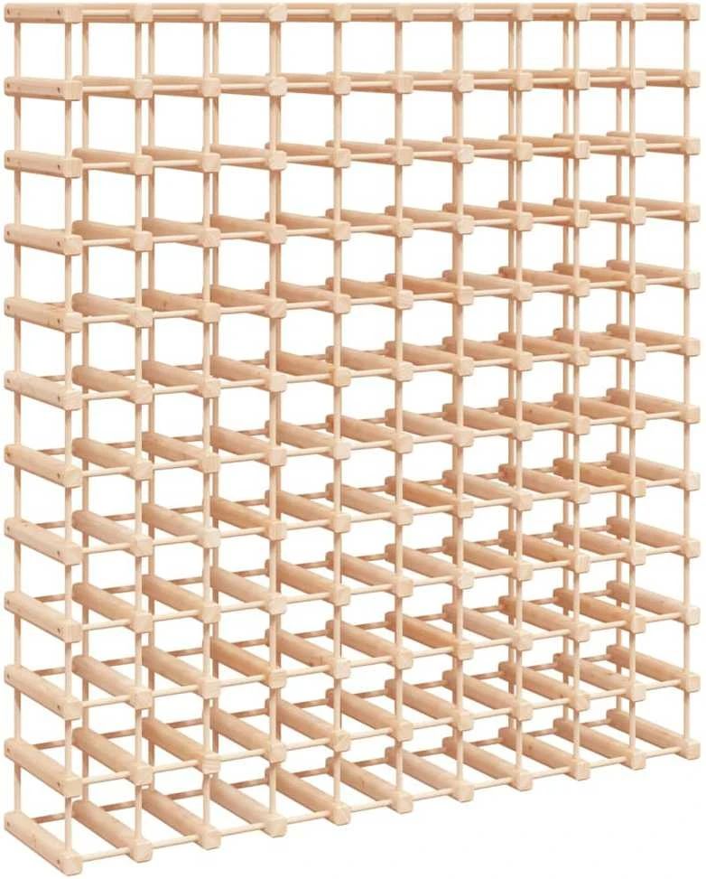 Vyno laikiklis 120 butelių, 112,5x23x123,5cm, pušies masyvas