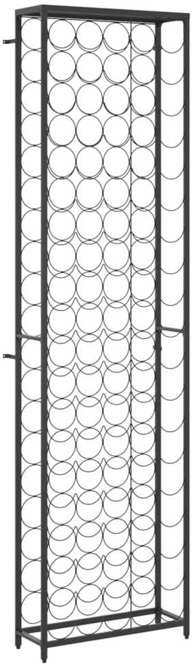 Vyno laikiklis 95 buteliams, juodas, 54x18x200cm, kalta geležis