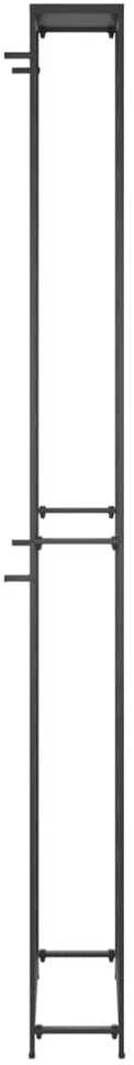 Vyno laikiklis 95 buteliams, juodas, 54x18x200cm, kalta geležis