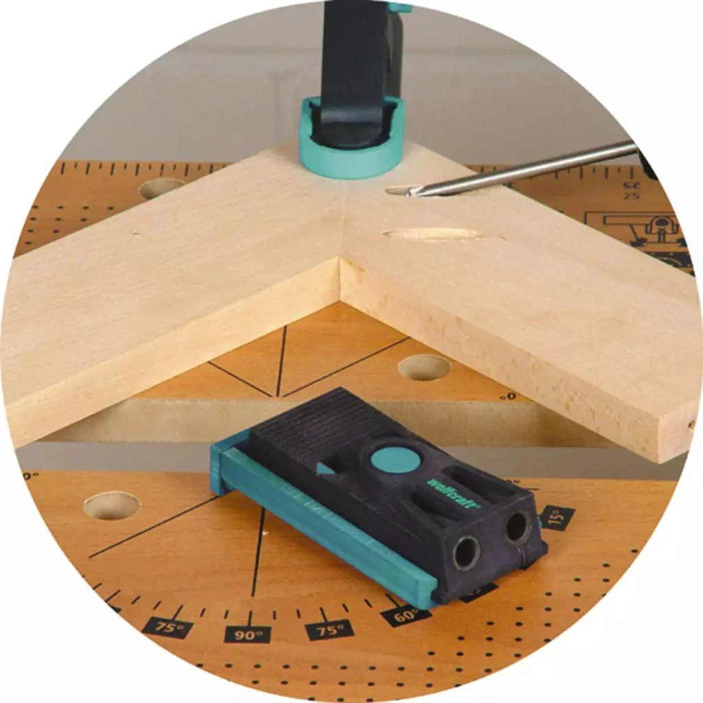 wolfcraft pagalbinis šablonas paslėptų skylių gręžimui 4642000