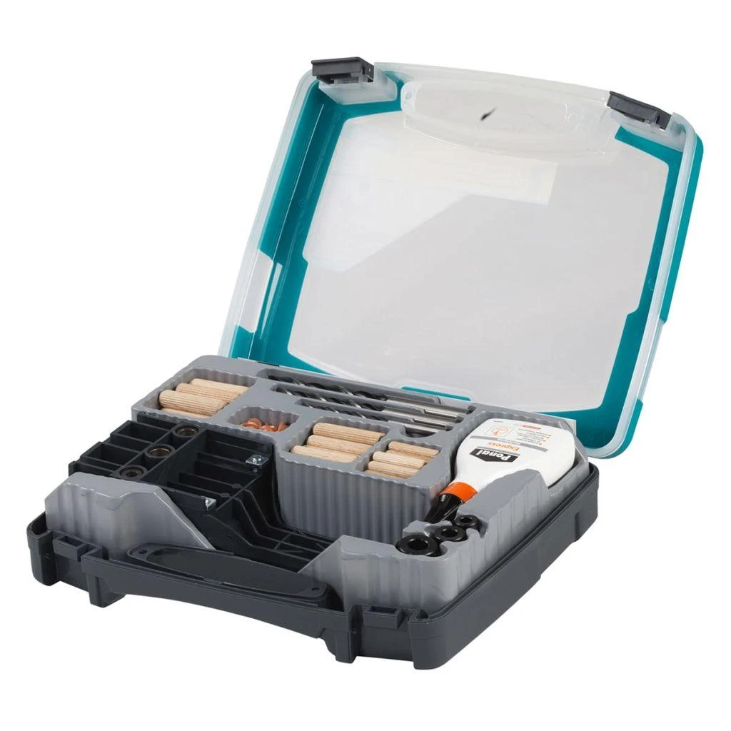Wolfcraft Universalus medienos kaiščių, grąžtų ir šablonų rinkinys lagamine 4645000