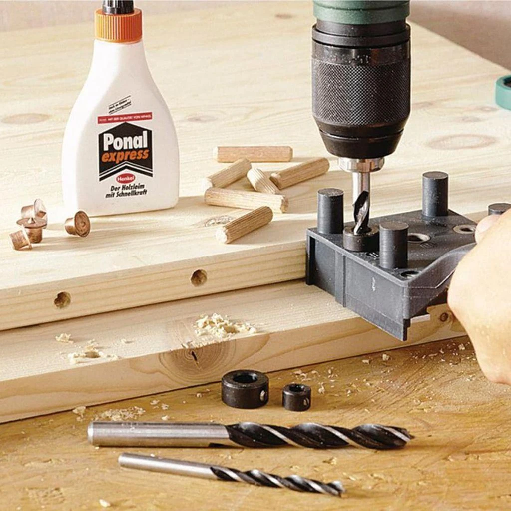 Wolfcraft Universalus medienos kaiščių, grąžtų ir šablonų rinkinys lagamine 4645000