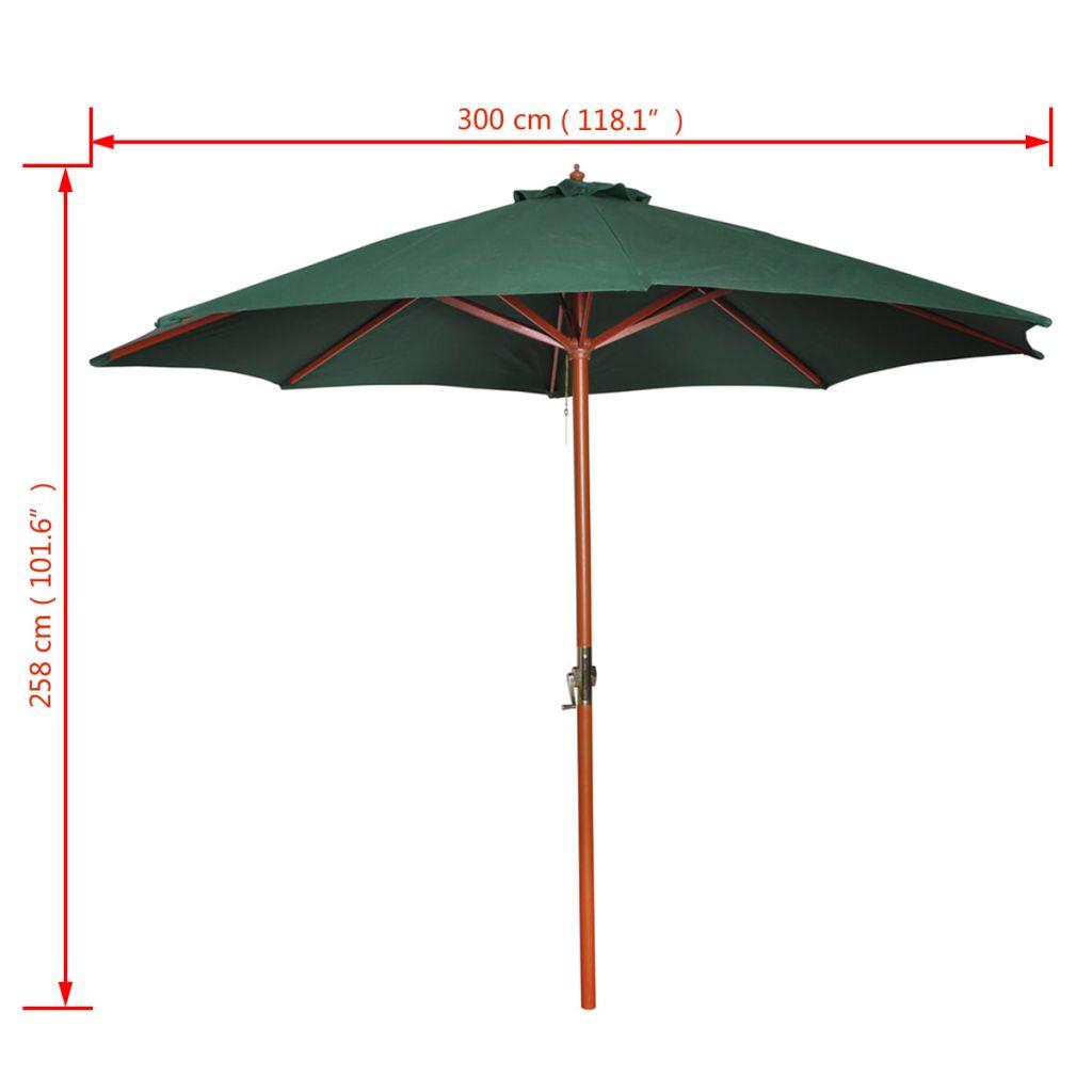Žalias skėtis nuo saulės, 258 cm