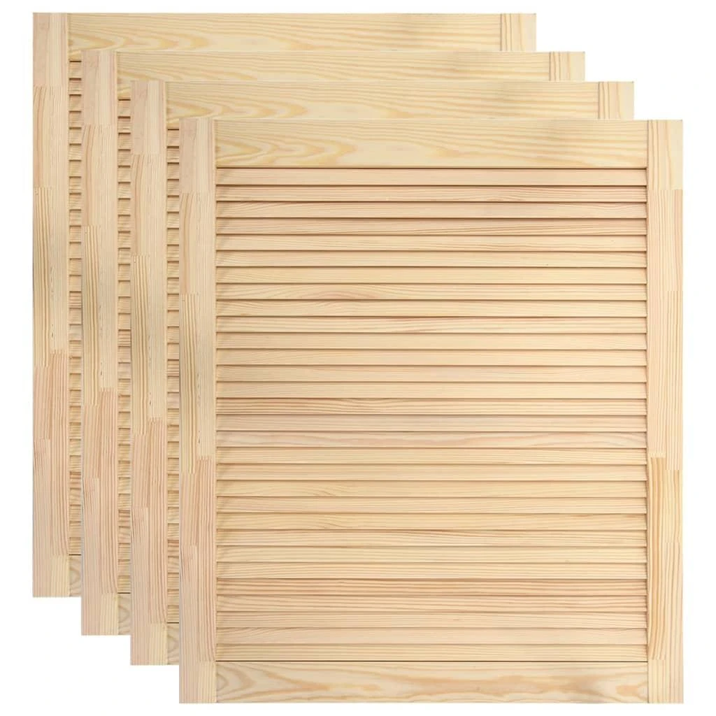 Spintelės durelės, 4vnt., 61,5x49,4cm, pušis, žaliuzių dizaino