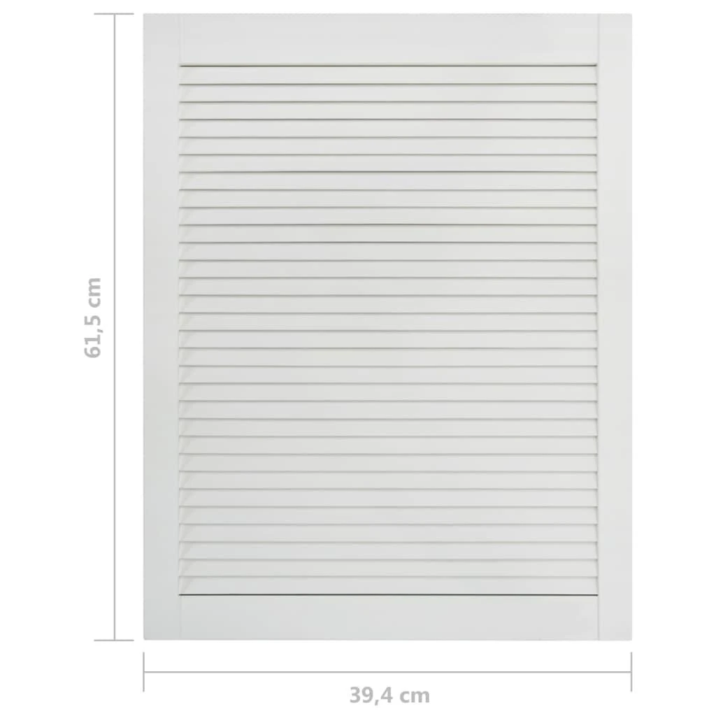 Spintelės durelės, baltos, 61,5x39,4cm, pušis, žaliuzių dizaino