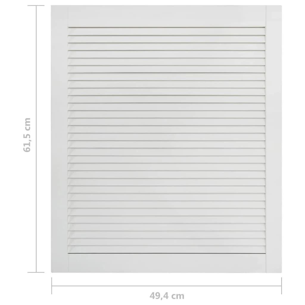 Spintelės durelės, baltos, 61,5x49,4cm, pušis, žaliuzių dizaino