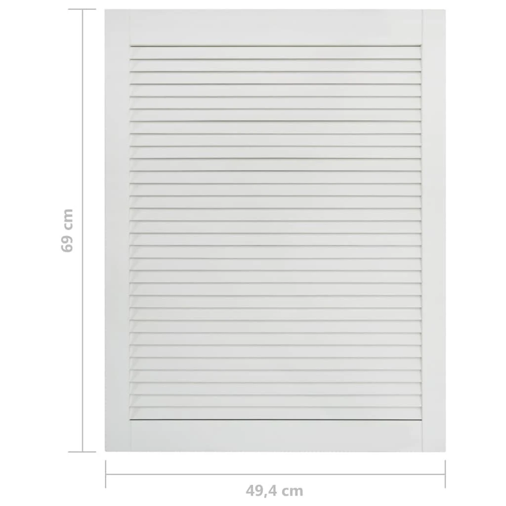 Spintelės durelės, baltos, 69x49,4cm, pušis, žaliuzių dizaino