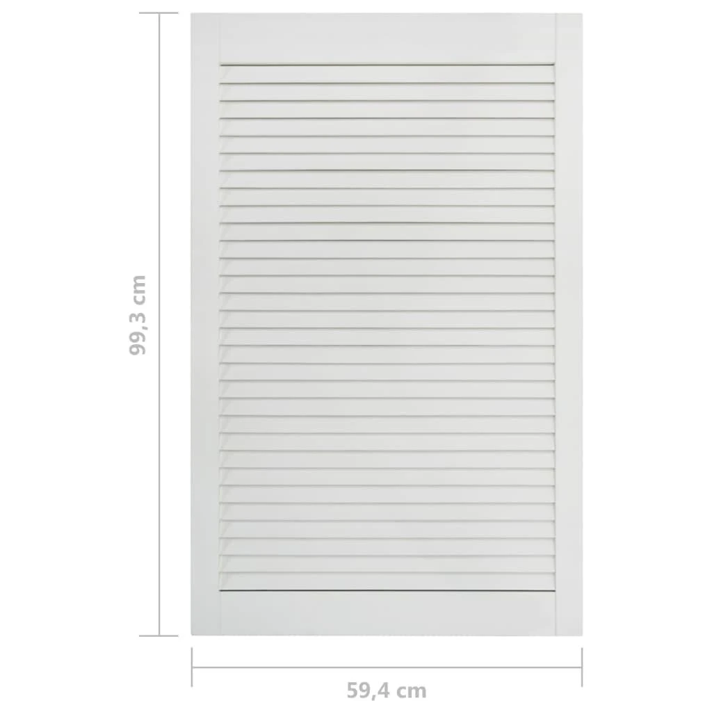 Spintelės durelės, baltos, 99,3x59,4cm, pušis, žaliuzių dizaino