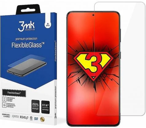 3MK FlexibleGlass Samsung, Galaxy S21, hibridinis stiklas, skaidrus ekrano apsauginis sluoksnis