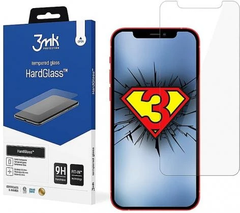 3MK HardGlass skirtas iPhone 12/12 Pro, skaidrus