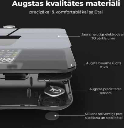 Virtuvinės svarstyklės AENO BS2S išmaniosios kūno svarstyklės, 16 kūno metrikų, iki 180 kg, Juodas