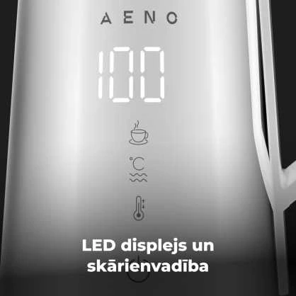 AENO EK8S Smart Electric Virdulys, Wi-Fi, 1.7L, Temp Control, Strix, Baltas