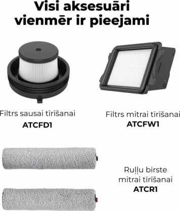 AENO TC1 transformatorinis dulkių siurblys, 200 W, 14 kPa, savaiminio išsivalymo, Pilkas
