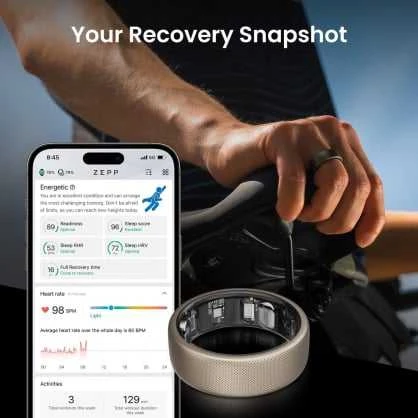 Išmanusis žiedas Amazfit Helio, Titano spalvos, 10 dydis