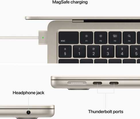 Nešiojamas kompiuteris MacBook Air 13 colių Apple M2 8C CPU, 8C GPU/16GB/256GB SSD/Starlight/RUS