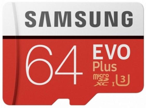 Atminties kortelė Samsung EVO Plus microSD 64 GB /MEMORY Micro SDXC EVO+ 64GB/V10 W/A MB-MC64KA/EU   Baltos spalvos