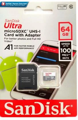 Sandisk Ultra 64GB Micro SDXC kortelė su adapteriu