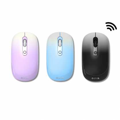 Aula AM207 2.4G Bezvadu Datora Pele ar 4 pogām 800-1900dpi Melna