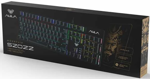 Klaviatūra Aula S2022 RGB su laidu mechaninė klaviatūra (EN RU