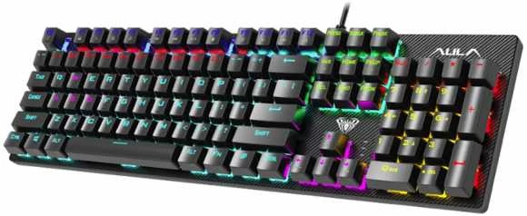 Klaviatūra Aula S2022 RGB su laidu mechaninė klaviatūra (EN RU