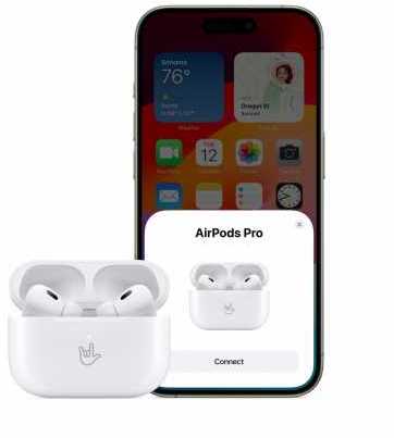 Ausinės Apple AirPods Pro (2 kartos) su "MagSafe" dėklu (USB-C), baltos spalvos