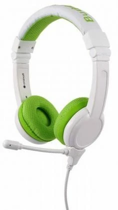 Buddyphones Ausinės vaikams 3+ 85dB su mikrofonu School+, žalia