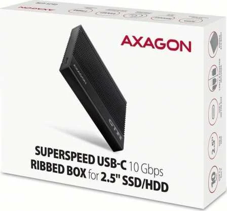 AXAGON USB-C 10Gbps RIBBED Box | EE25-GTR