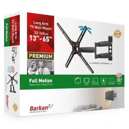 Laikiklis BARKAN BM343LP 13"-65" lygiam/lenktam TV, 4 lankstų, sieninis, prailgintas