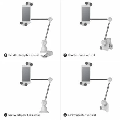 Laikiklis Barkan Portable, Foldable-Arm, Multi-Position Išmanusis telefonas & Planšetė Mount T580 Other, Full motion, 4-12 ", Baltas