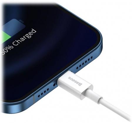 USB kabelis Baseus Superior iš USB į Lightning 2.4A 0.25m baltas CALYS-02