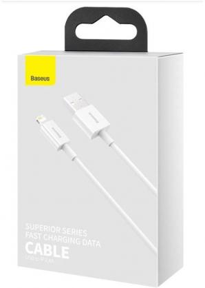USB kabelis Baseus Superior iš USB į Lightning 2.4A 0.25m baltas CALYS-02