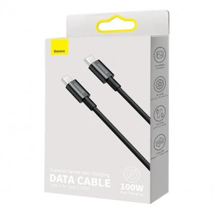 Baseus Superior serijos USB-C - USB-C kabelis 100W 2m juodas