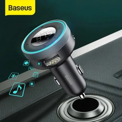 Baseus FM moduliatorius Bluetooth USB Micro SD - Juodas