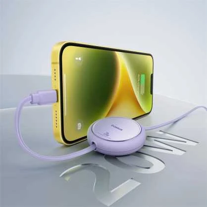 USB kabelis Baseus Free2Pull USB-C iki iP 20W 1m (violetinė)