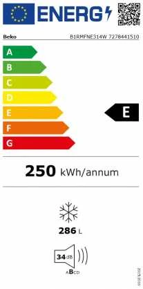 Šaldiklis BEKO B1RMFNE314W
