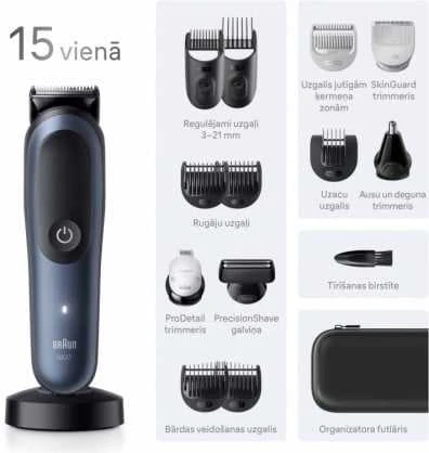 Barzdaskutė AIO7580 Braun Kirpimo Rinkinys Viskas Viename 15in1