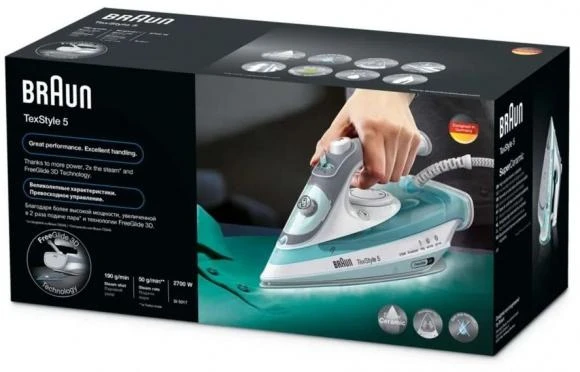 BRAUN TexStyle 5 Garų lygintuvas SI 5017 GR, 2700W, Žalias