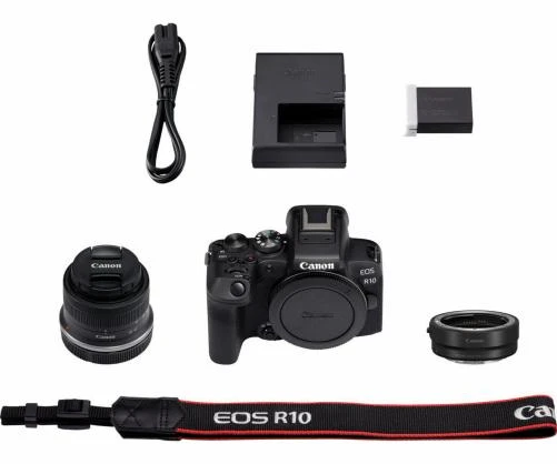 Canon EOS R10 + RF-S 18-45mm F4.5-6.3 IS STM (F/4.5-6.3 IS STM) + tvirtinimo adapteris EF-EOS R
